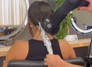 Cijelu kosu je zamotala u aluminijsku foliju