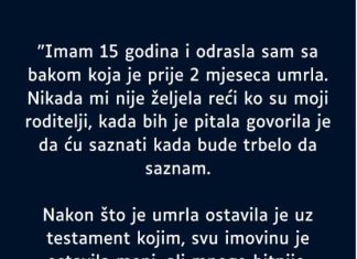 “Imam 15 godina i odrasla sam sa bakom koja je prije 2 mjeseca umrla…”