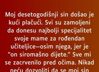 Moj desetogodišnji sin došao je kući plačući…” Zanimljivosti