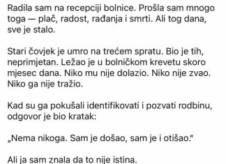 “Kad su pozvali porodicu da preuzme tijelo, rekli su da on nema nikoga. A ja sam znala istinu.”