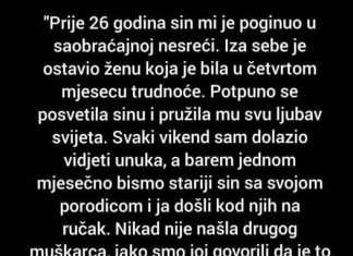 “Prije 26 godina sin mi je poginuo u saobraćajnoj nesreći”