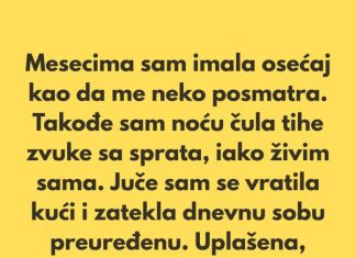 „Poslednjih nekoliko meseci imala sam osećaj kao da me neko posmatra.”