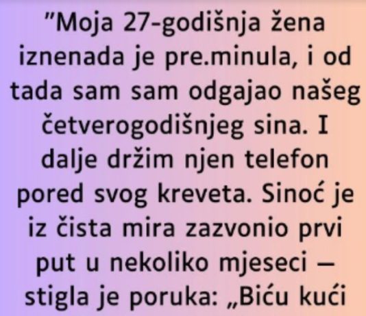 “Moja 27-godišnja žena iznenada je pre.minula…”