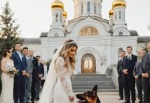Tokom venčanja pas je iznenada zaustavio mladu — a razlog toga iznenadio je sve goste.