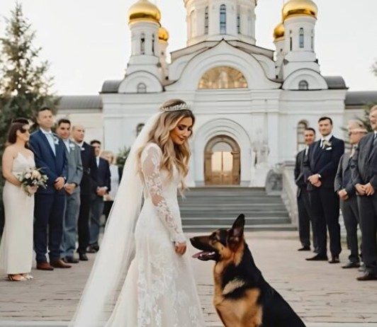 Tokom venčanja pas je iznenada zaustavio mladu — a razlog toga iznenadio je sve goste.