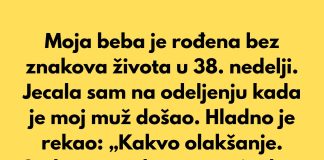 Sobala sam u bolnici, dok sam jecala, kada je muž došao i hladno rekao: „Kakvo olakšanje. Sad mogu da te ostavim bez osećaja krivice.“