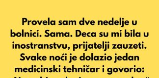Provela sam dve nedelje u bolnici. Sama. Deca su mi bila u inostranstvu. Prijatelji zauzeti sopstvenim životima.