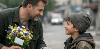 „Zadrži kusur, sine, kupi sebi nešto slatko“, nasmiješio se mladi biznismen dječaku s cvijećem i odjurio na sastanak. A kada je ispred restorana pročitao dječju poruku skrivenu u buketu, POBIJELIO je od užasa… 😲😲😲