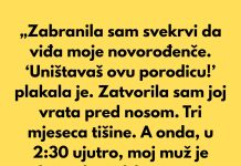 „Zabranila sam svekrvi da viđa moje novorođenče. ‘Uništavaš ovu porodicu!’ plakala je.”