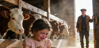 „Žao mi je, gospodine… nemam novca za mlijeko,“ prošaputala je sedmogodišnja djevojčica u pet i trideset ujutro — ali kada ju je teksaški rančer pratio kroz kišu i otkrio gdje se skriva s izgladnjelom bebom, razotkrio je šokantnu priču o napuštanju i borbi za starateljstvo kakvu niko nije mogao naslutiti 😱