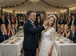 „Seoska otiračica!” — svekar me ošamario pred cijelim vjenčanjem.Dvadeset i devet minuta kasnije mladoženja je ustao i rekao ocu jednu jedinu riječ — zauvijek. Zvuk udarca bio je kratak i sočan, poput pucanja daske na mrazu.