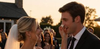 Tokom rezanja svadbene torte, mlada je u šali namazala malo kreme na mladoženjino lice, ali se on iznenada naljutio i udario je – ono što je mlada uradila šokiralo je cijelu salu 😳😱