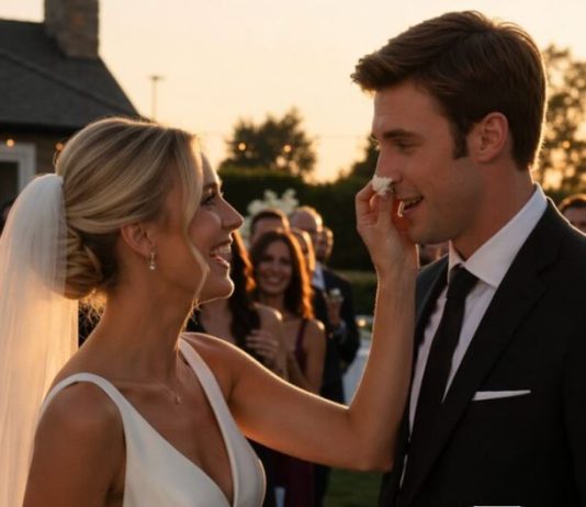 Tokom rezanja svadbene torte, mlada je u šali namazala malo kreme na mladoženjino lice, ali se on iznenada naljutio i udario je – ono što je mlada uradila šokiralo je cijelu salu 😳😱