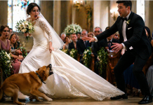 Tokom venčanja pas je zubima zgrabio porub mladenine haljine i počeo mahnito da laje: svi su mislili da je pas jednostavno poludeo, dok se ovo nije desilo… 😨😱 😨😱