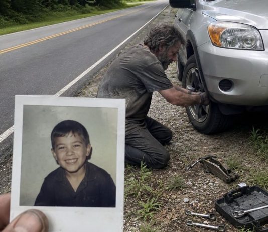 Osamnaest godina nakon što je moj sin nestao, beskućnik mi je promijenio probušenu gumu na Ruti 9… Ali ono što je ostavio u mom automobilu potpuno me slomilo
