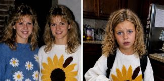 Moja sestra blizanka nestala je u svom džemperu sa suncokretom na naš 16. rođendan 1986. – 40 godina kasnije, moja unuka došla je kući noseći ga… i rekla: “Dala mi ga je čistačica škole”