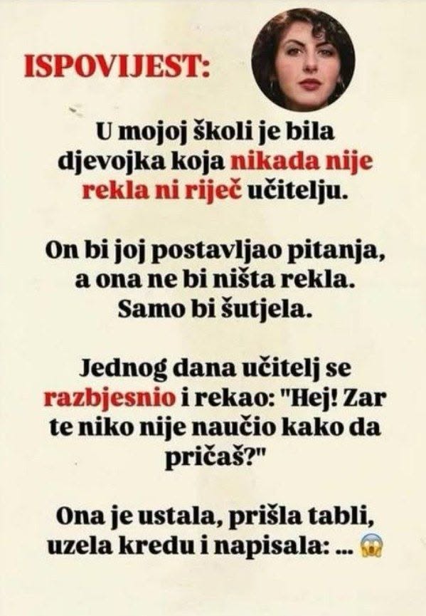 NIKAD NIJE REKLA NI RIJEČ U ŠKOLI: A onda je na tabli napisala jednu rečenicu - featured image NIKAD NIJE REKLA NI RIJEČ U ŠKOLI: A onda je na tabli napisala jednu rečenicu - featured image
