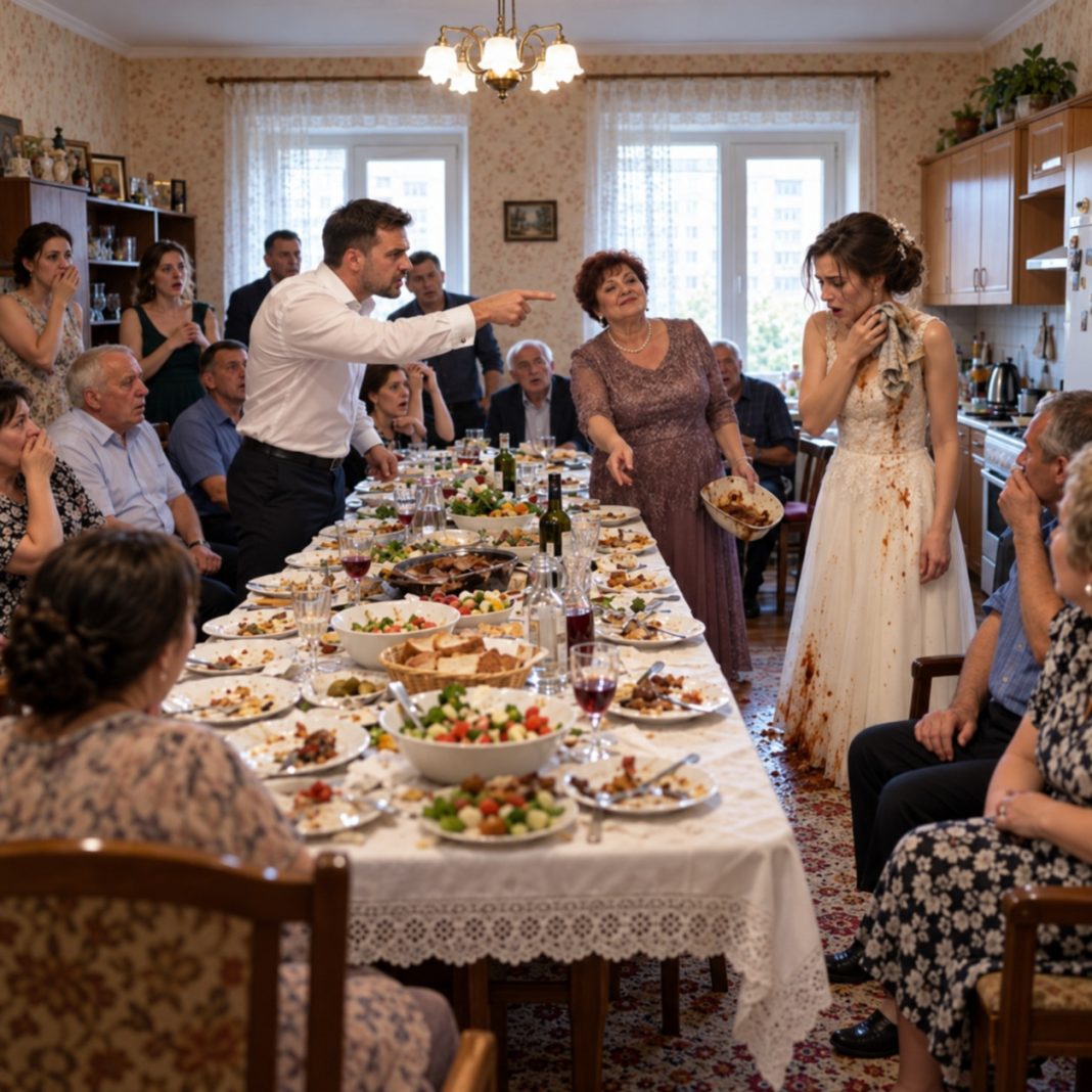 Samo nekoliko sati nakon našeg vjenčanja, moj suprug bacio mi je prljavu kuhinjsku krpu u lice pred cijelom svojom obitelji i naredio mi da kleknem i očistim umak koji je njegova majka namjerno prolila. Bio je uvjeren da ga, sada kada sam postala njegova supruga, nikada neću napustiti i da ću brzo naučiti obiteljska „pravila”. Ali nije imao pojma što ću učiniti samo nekoliko minuta kasnije… - featured image